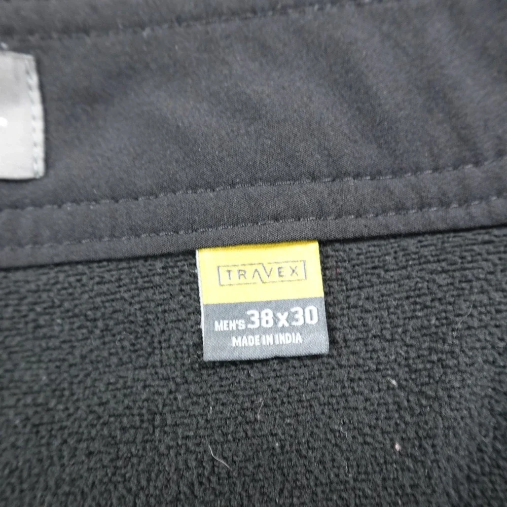 Eddie Bauer Pants Mens 38X30 Black Travex Fleece Lined Cargo Hiking Stretch Warm